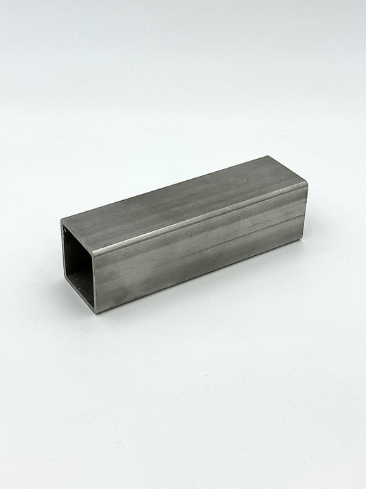 2" x 2" x 11GA stainless steel tube on a white background