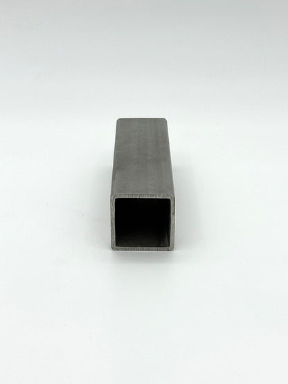 2" x 2" x 11GA stainless steel tube on a white background