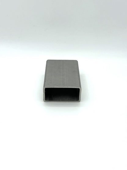 2" x 4" x 7GA stainless steel tube on a white background