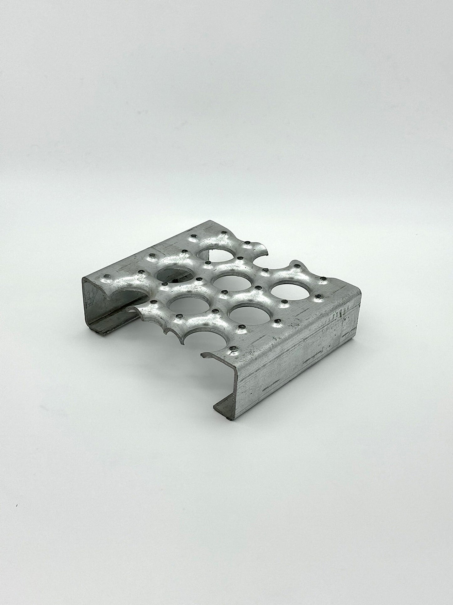 galvanized grip strut grating ladder material on a white background