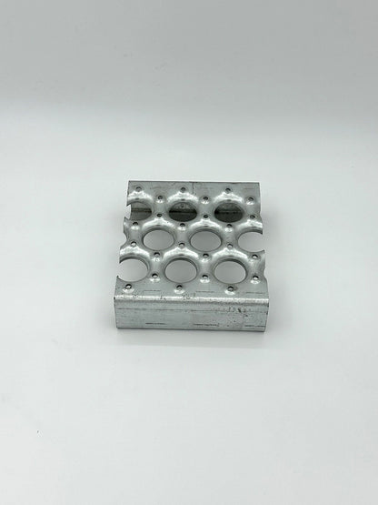 galvanized grip strut grating ladder material on a white background