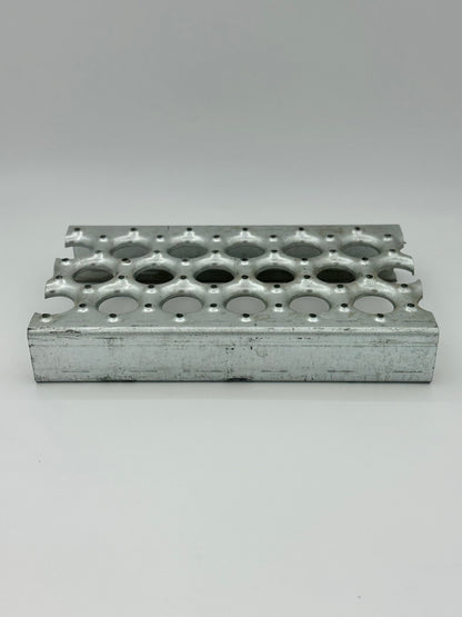 galvanized grip strut grating ladder material on a white background