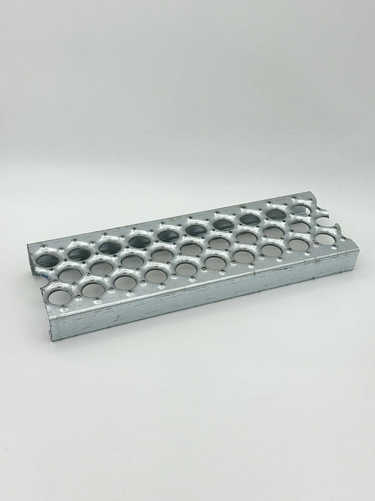 galvanized grip strut grating ladder material on a white background