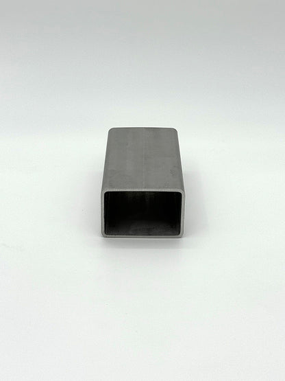 2" x 3" stainless steel tube on a white background