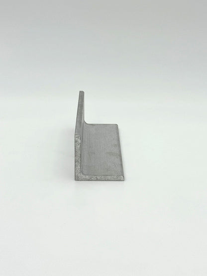 aluminum angle iron piece on a white background